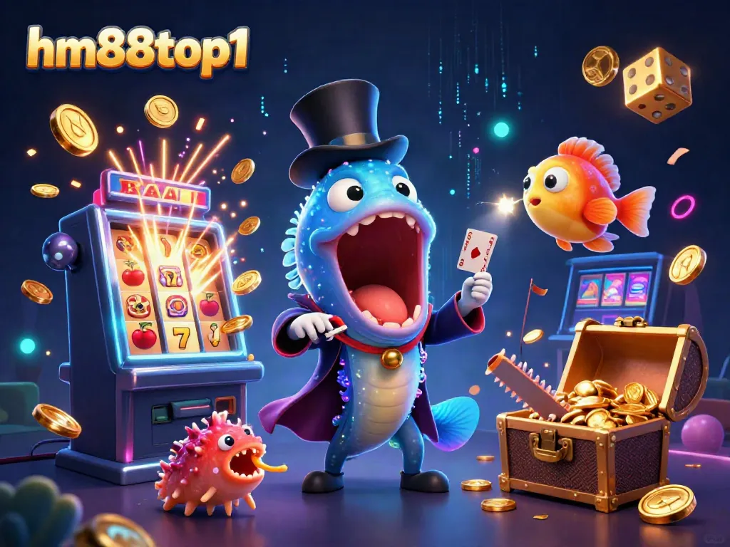 Engaging hm88top1 casino scene with deep-sea characters and dynamic gaming elements, showcasing thrills.