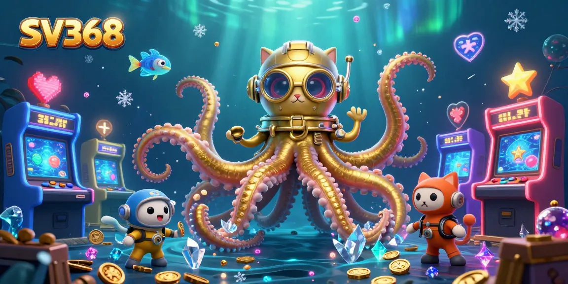 Engage with SV368 by diving into a thrilling 3D casino adventure with a kraken and treasures.