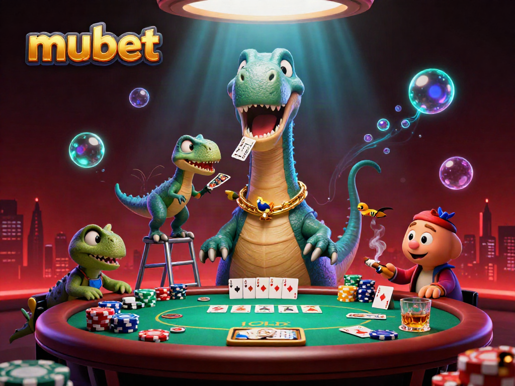 Engage in thrilling gameplay at mubet with colorful poker scenes and dynamic characters.