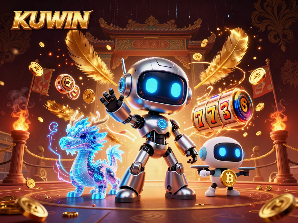 Kuwin offers thrilling online gaming experiences with vibrant visuals of exciting casino elements.