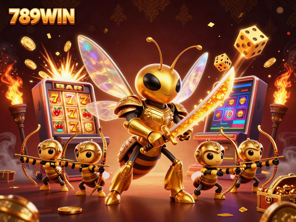 Experience thrilling gameplay at 789WIN with a golden hornet and jackpot explosion.