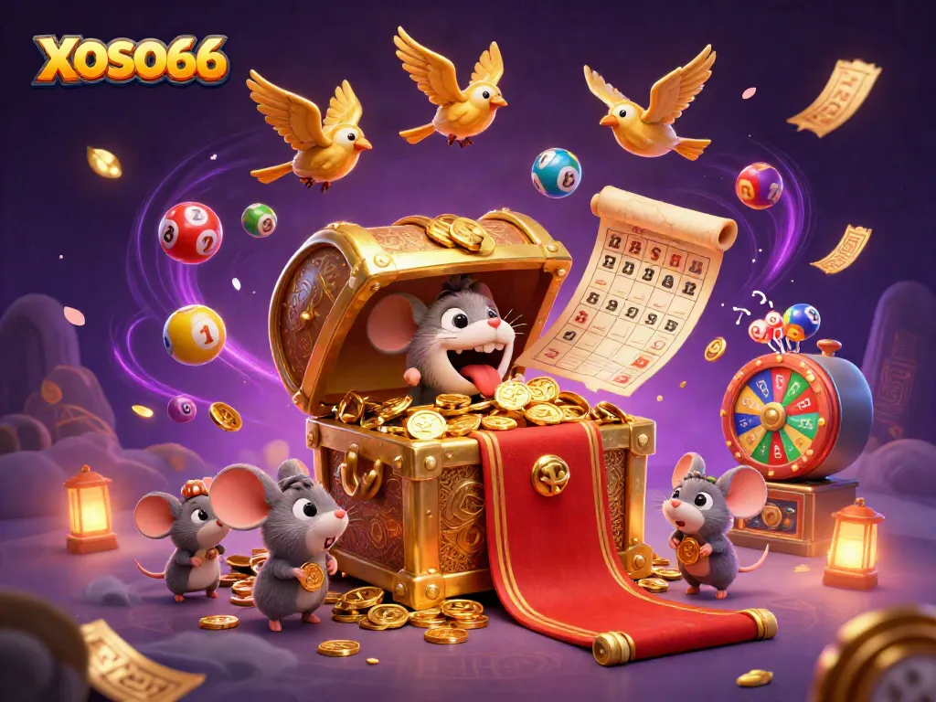 XOSO66 offers a captivating bingo experience with golden tickets and colorful lottery balls.