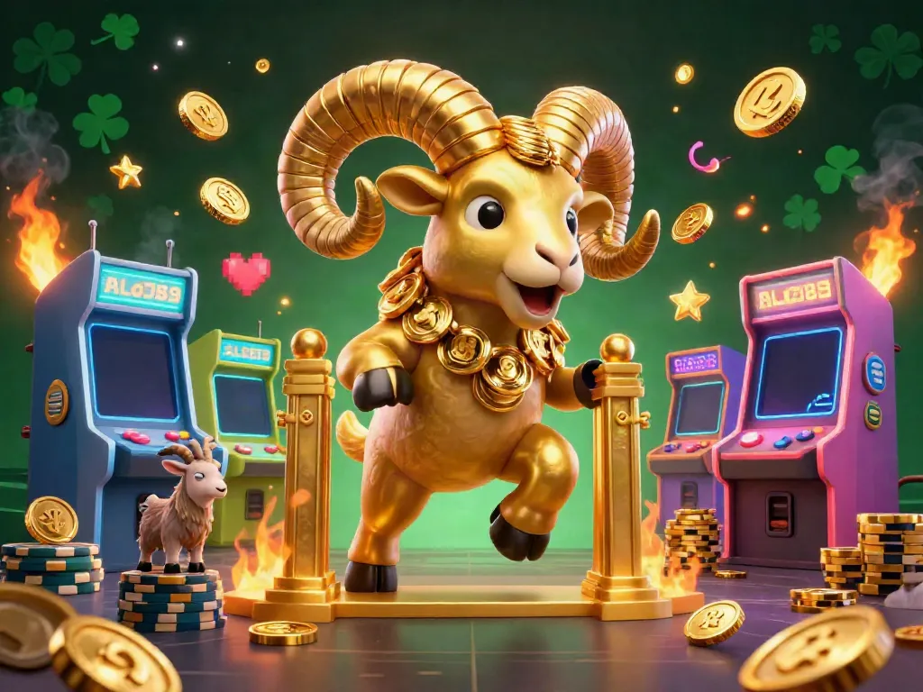 Experience the thrill of ALo789 with a charging golden ram amidst dazzling casino elements.