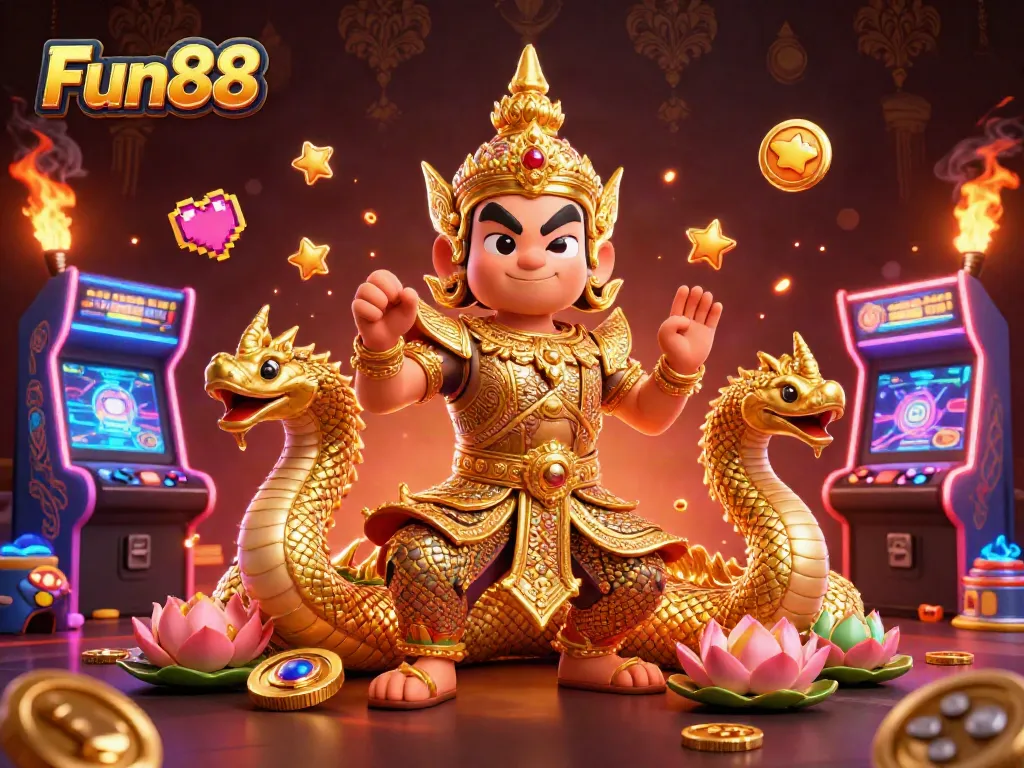 Win big at Fun88 with thrilling 3D casino gaming action featuring vibrant characters and game elements.