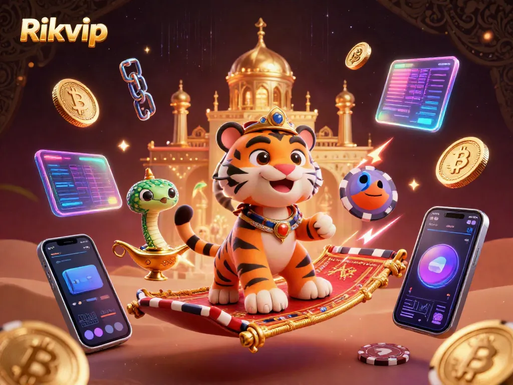 Experience thrilling gameplay with Rikvip in this vibrant Arabian Nights-themed illustration.