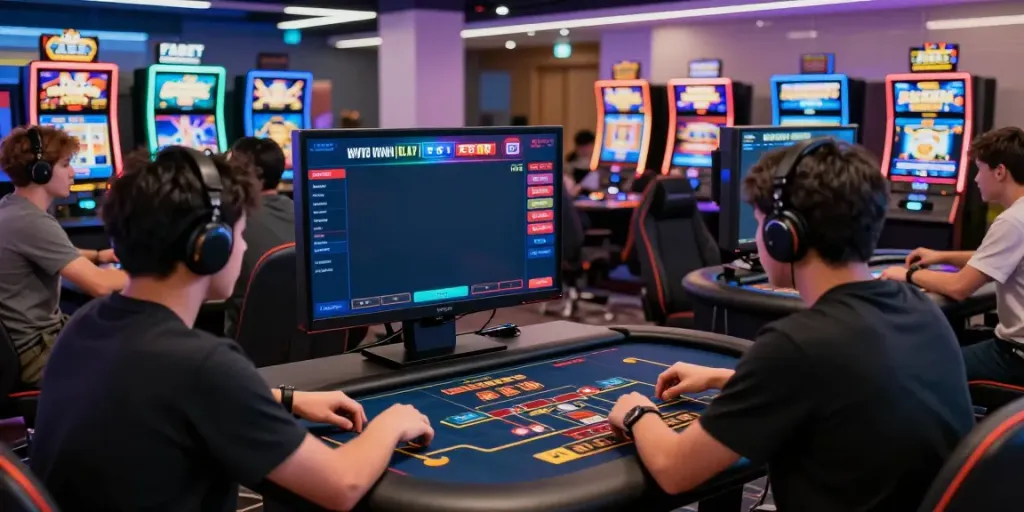 Players enjoying various games on the FABET platform, showcasing the excitement of online gambling.