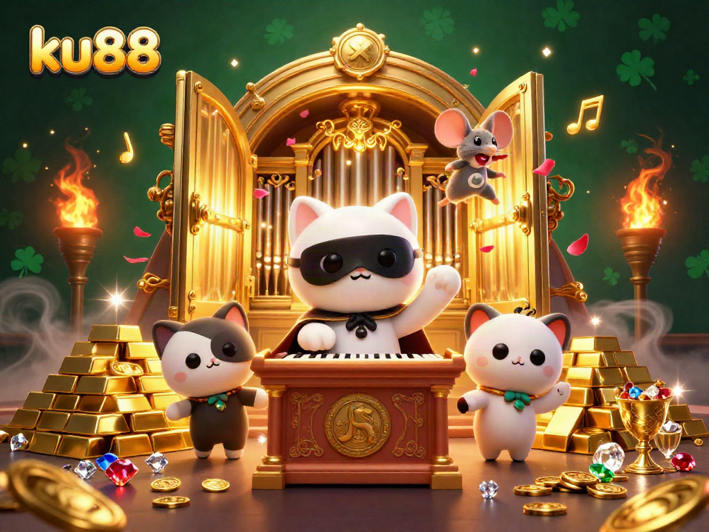 Experience exciting gameplay at ku88 with vibrant casino-themed 3D illustration showcasing the thrill of winning.