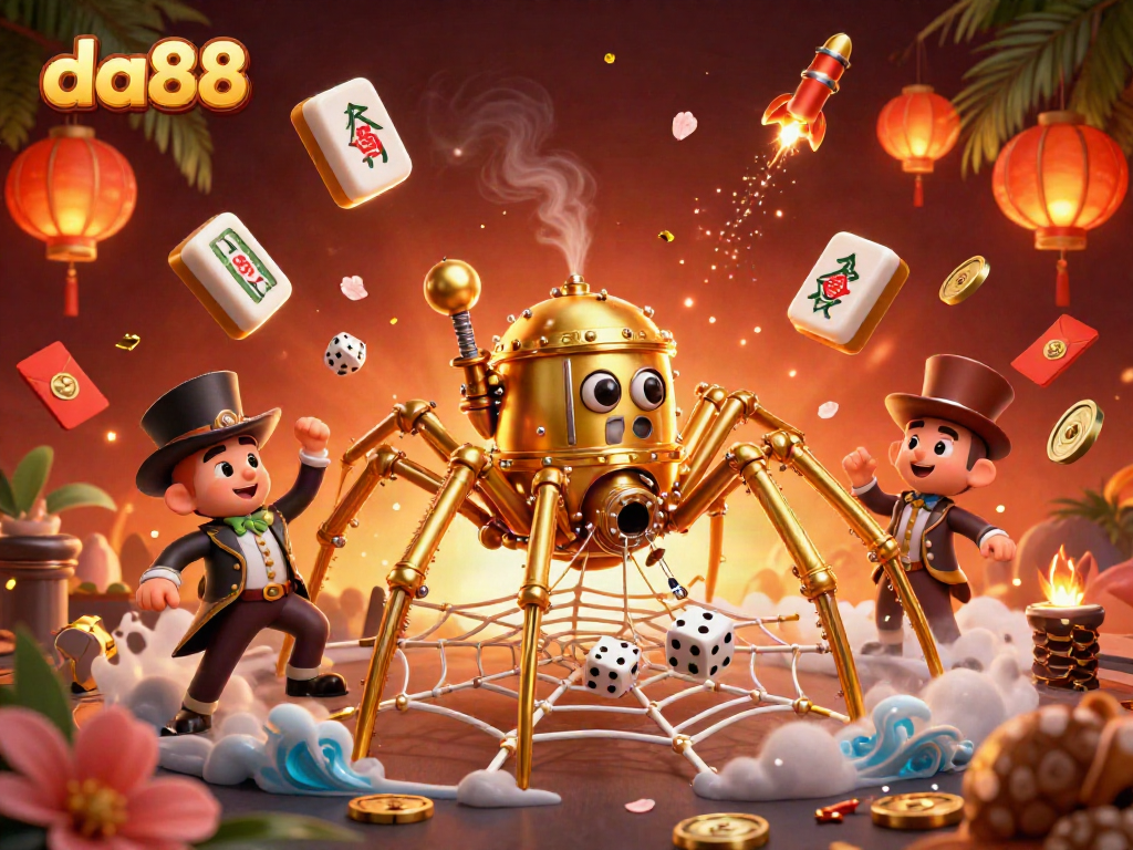 Experience thrilling gameplay at da88 with golden spider and vibrant casino elements