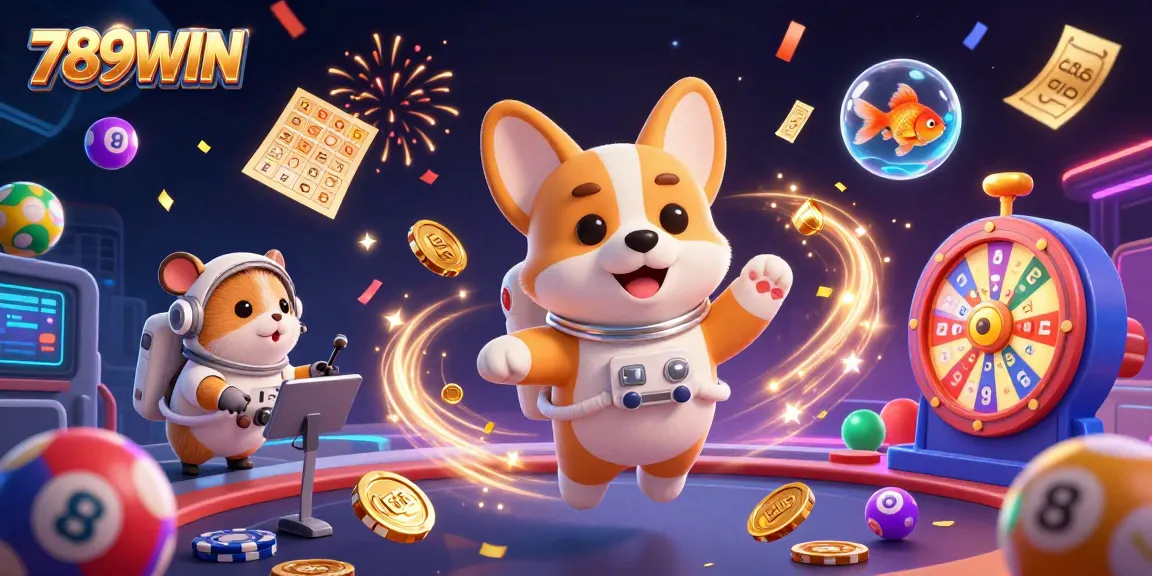 Experience the thrill of gaming at 789WIN with vibrant lottery elements, golden prizes, and dynamic characters.