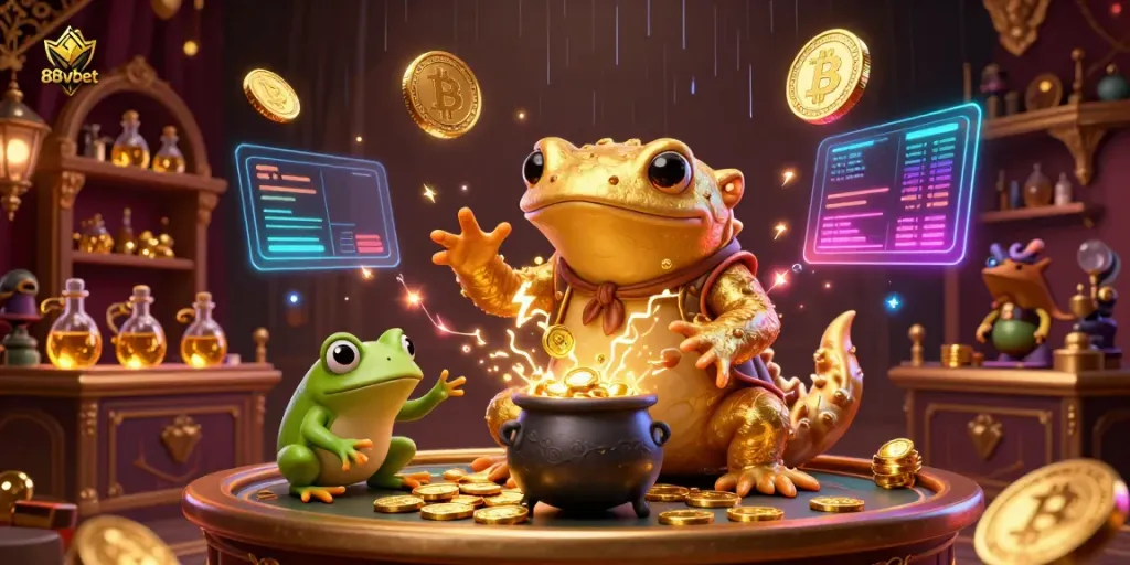 Experience the excitement of betting with 88vbet in a bustling medieval casino laboratory filled with treasures.